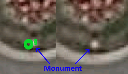 Actual location vs image
