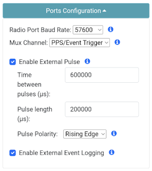 Configuring the External Pulse and External Events
